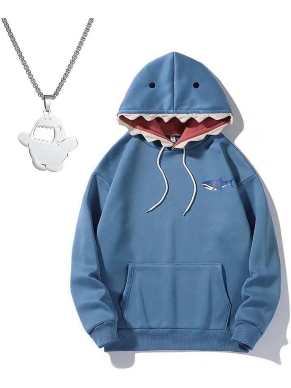 Cute Cartoon Shark Hoodie | Unisex Soft Cotton Blend Pullover Sweatshirt